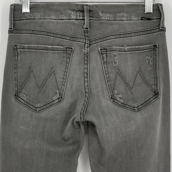 Mother Womens Looker Ankle Fray Skinny Jean Size 26 Gray Denim Distressed USA - Picture 6 of 16